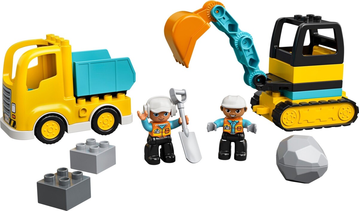Lego Duplo - Lastbil Og Gravemaskine På Larvefødder - 10931