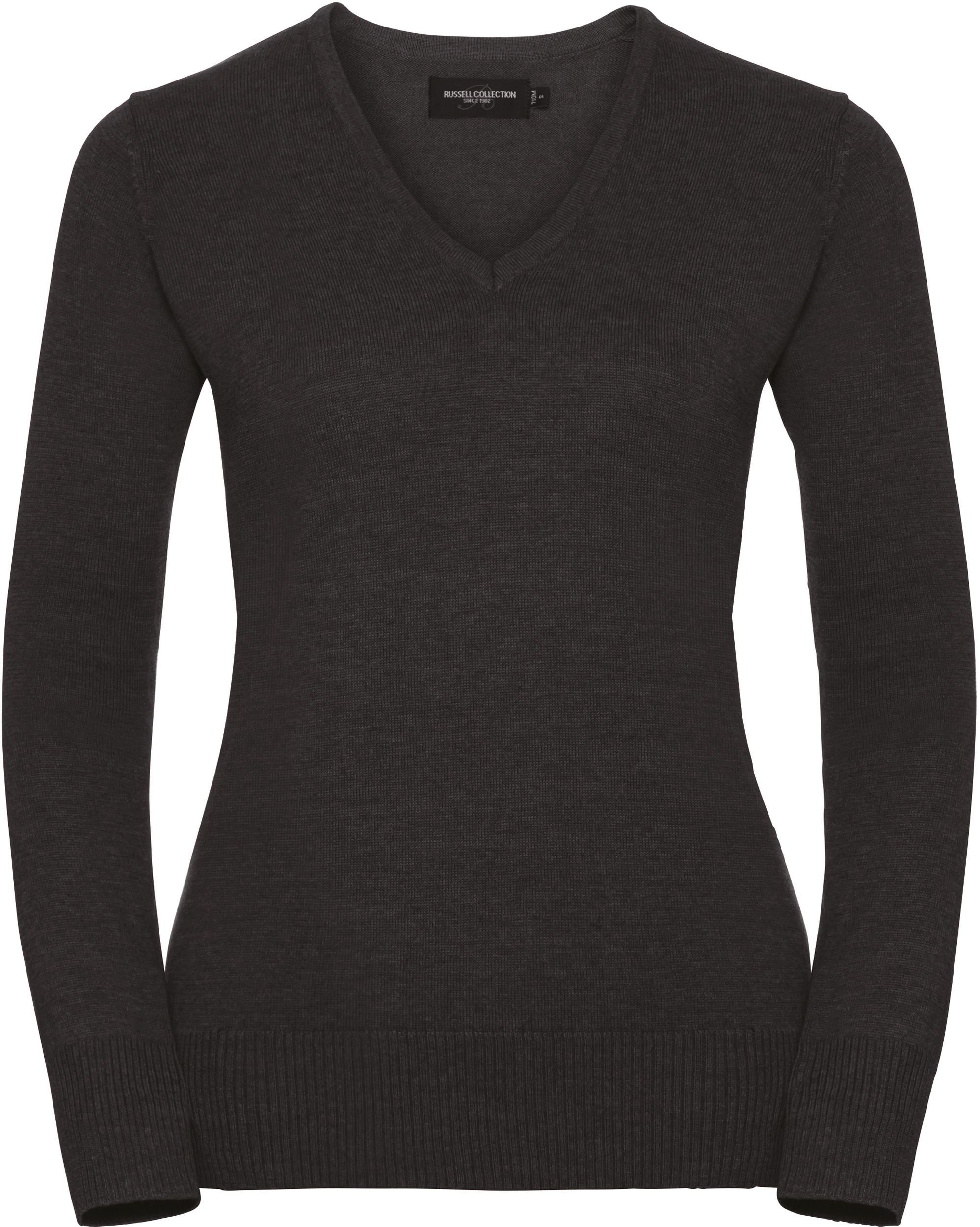 Russell Collection RU710F - Pull Moderne à Col V en Coton Mélangé
