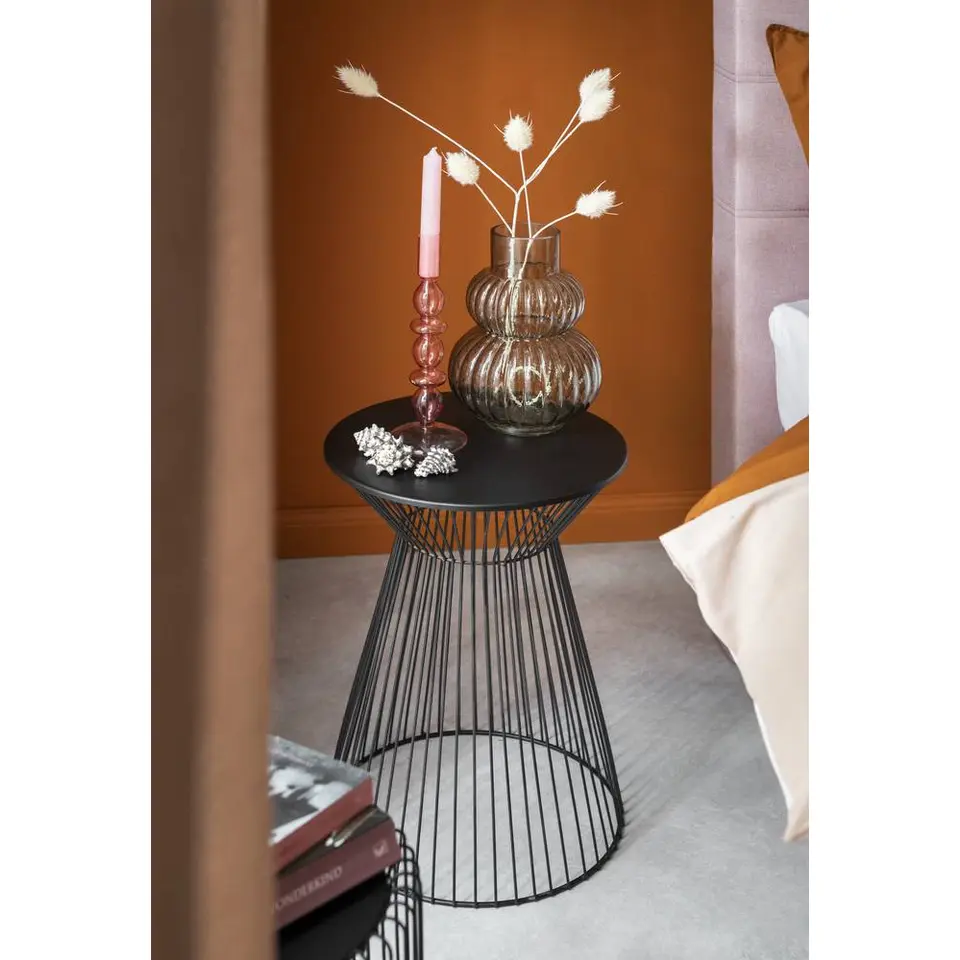 Bijzettafel Napels - zwart - 47xØ33 cm