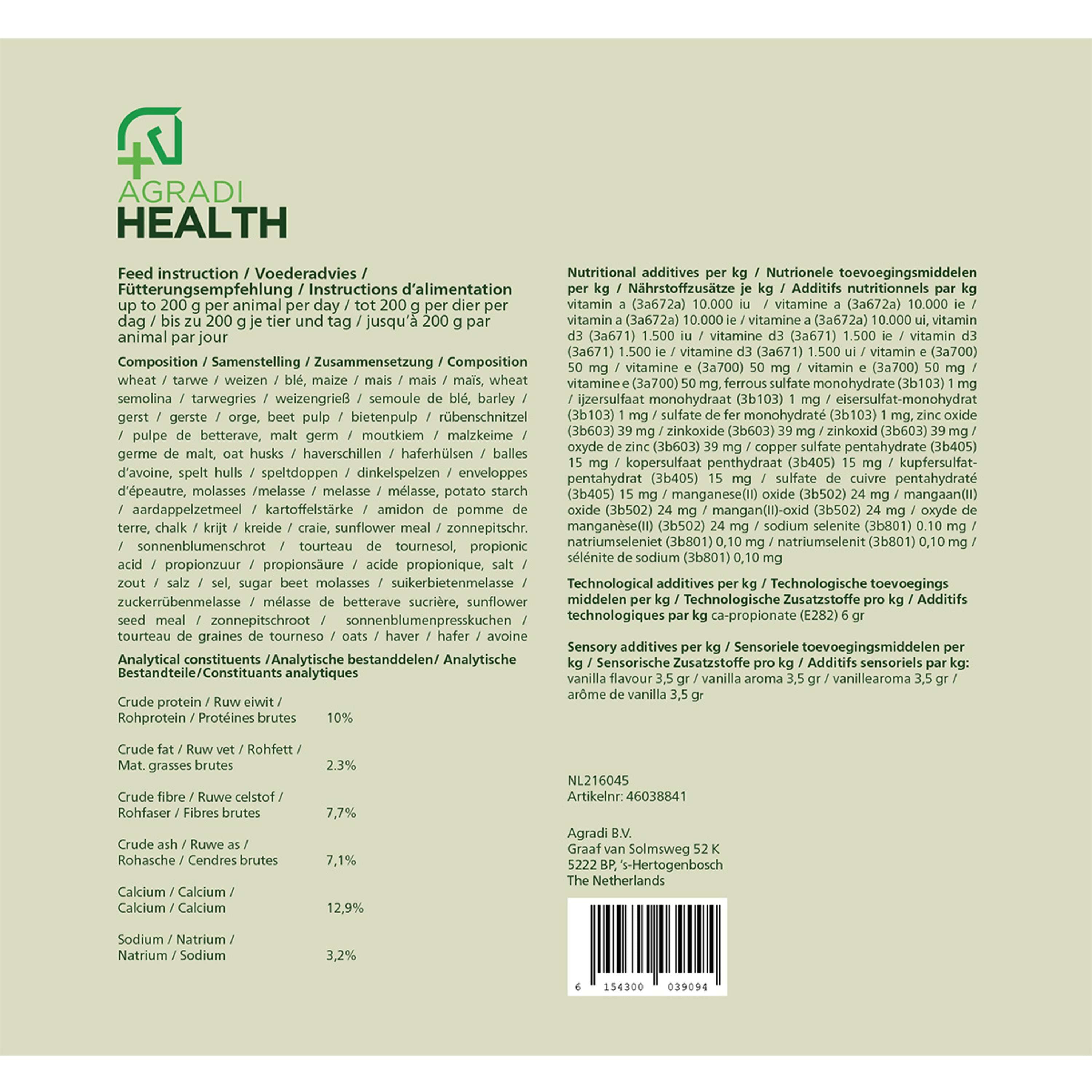 Agradi Health Beloningsbrok Vanille