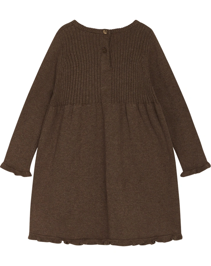 Langarm-Kleid DAISI in toffee melange