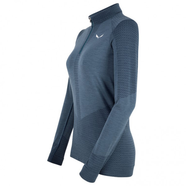 Salewa - Women's Zebru Medium Warm AMR Half Zip Tee - Sous-vêtement mérinos