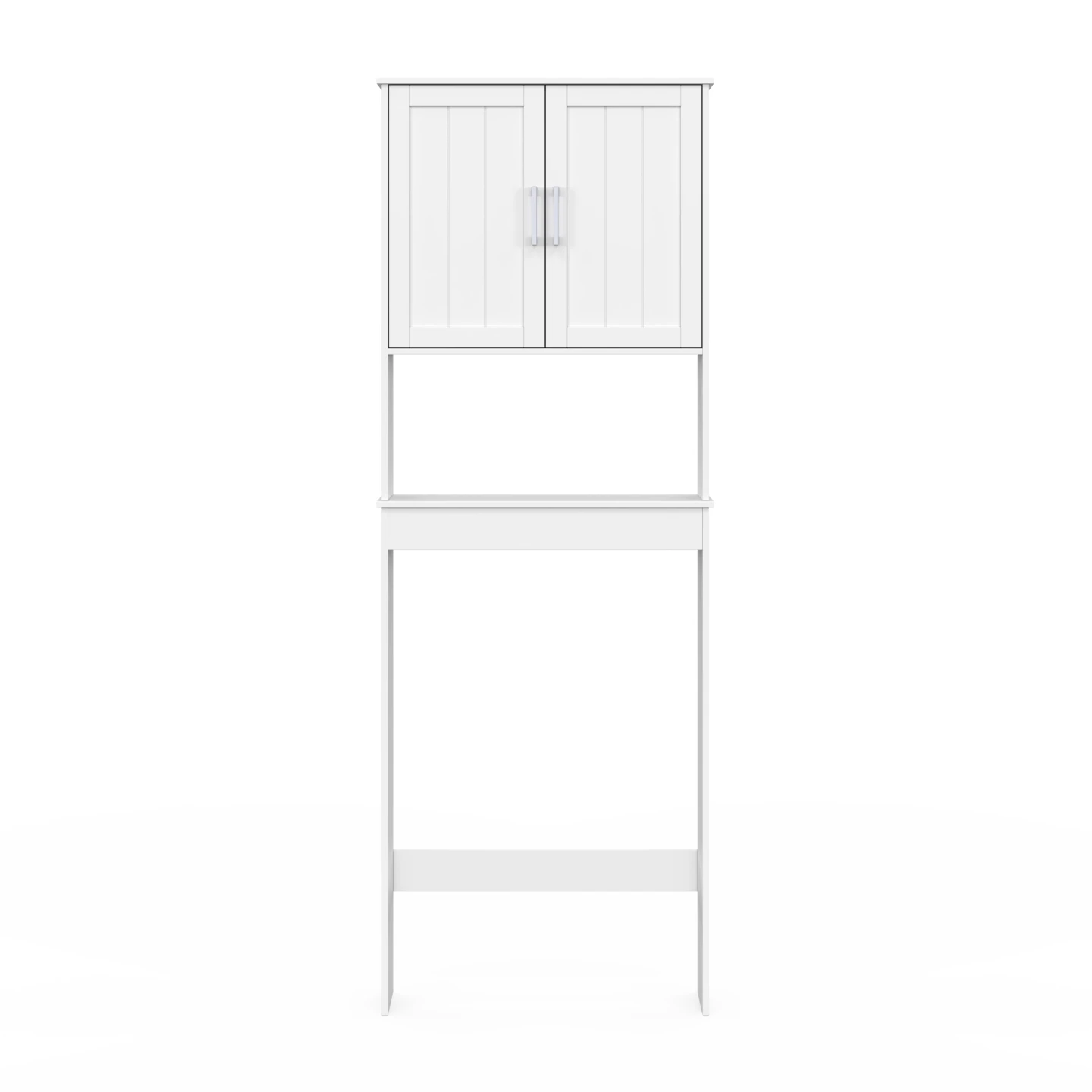 Meuble étagère dessus WC WALDO placard bois blanc