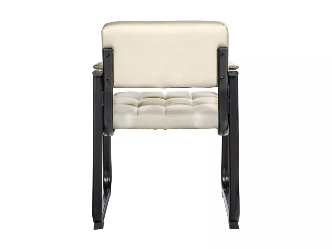 Chaise gondole - Similicuir & Métal noir mat - Crème - Canada B