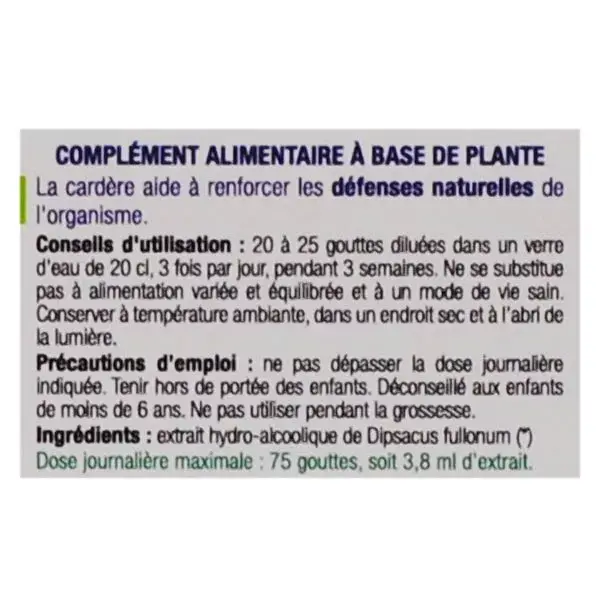 Extrato fresco de planta de cardo-selvagem orgânico Ladrome 50ml