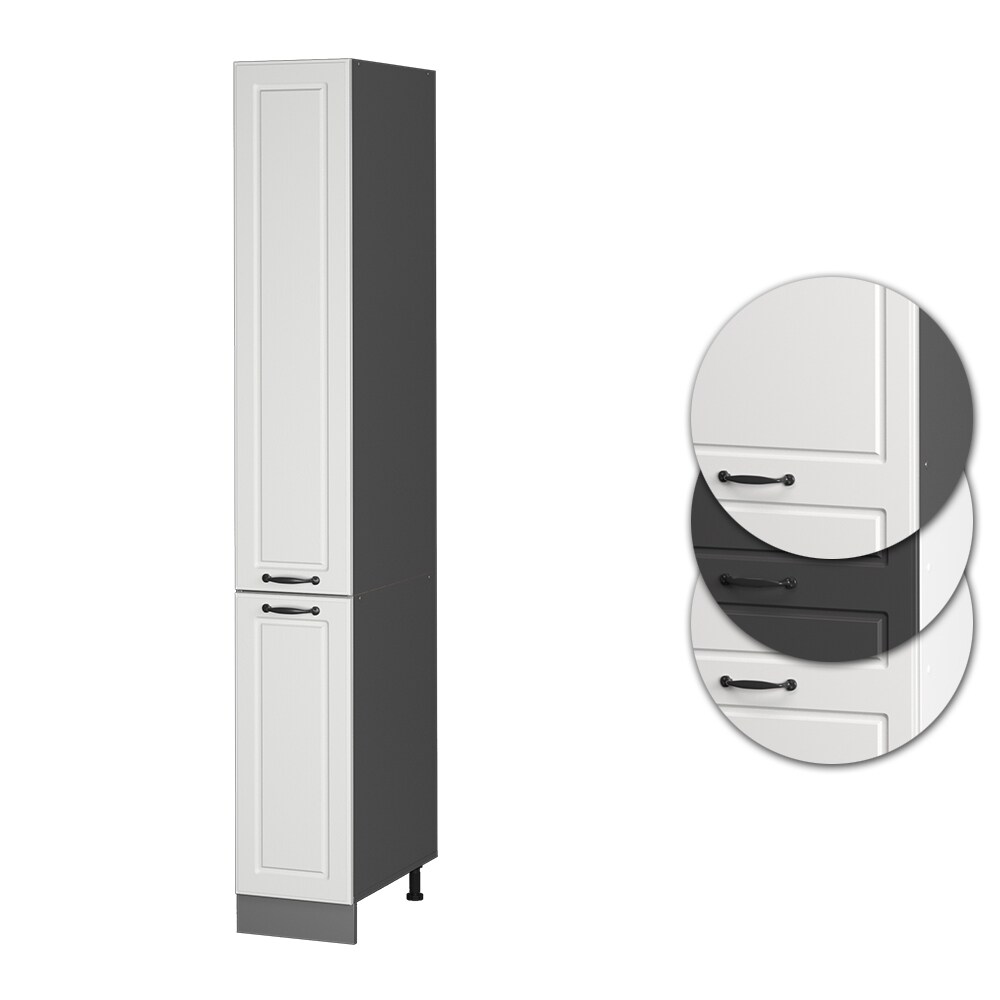 Vicco Apothekerhochschrank Küchenschrank Küchenzeile R-Line Landhaus 30 cm Anthrazit Weiß