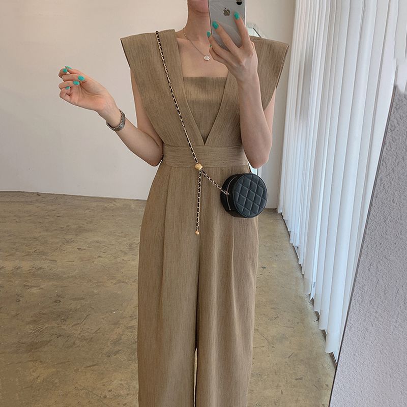 Coris - Mouwloze jumpsuit met wijde pijpen
