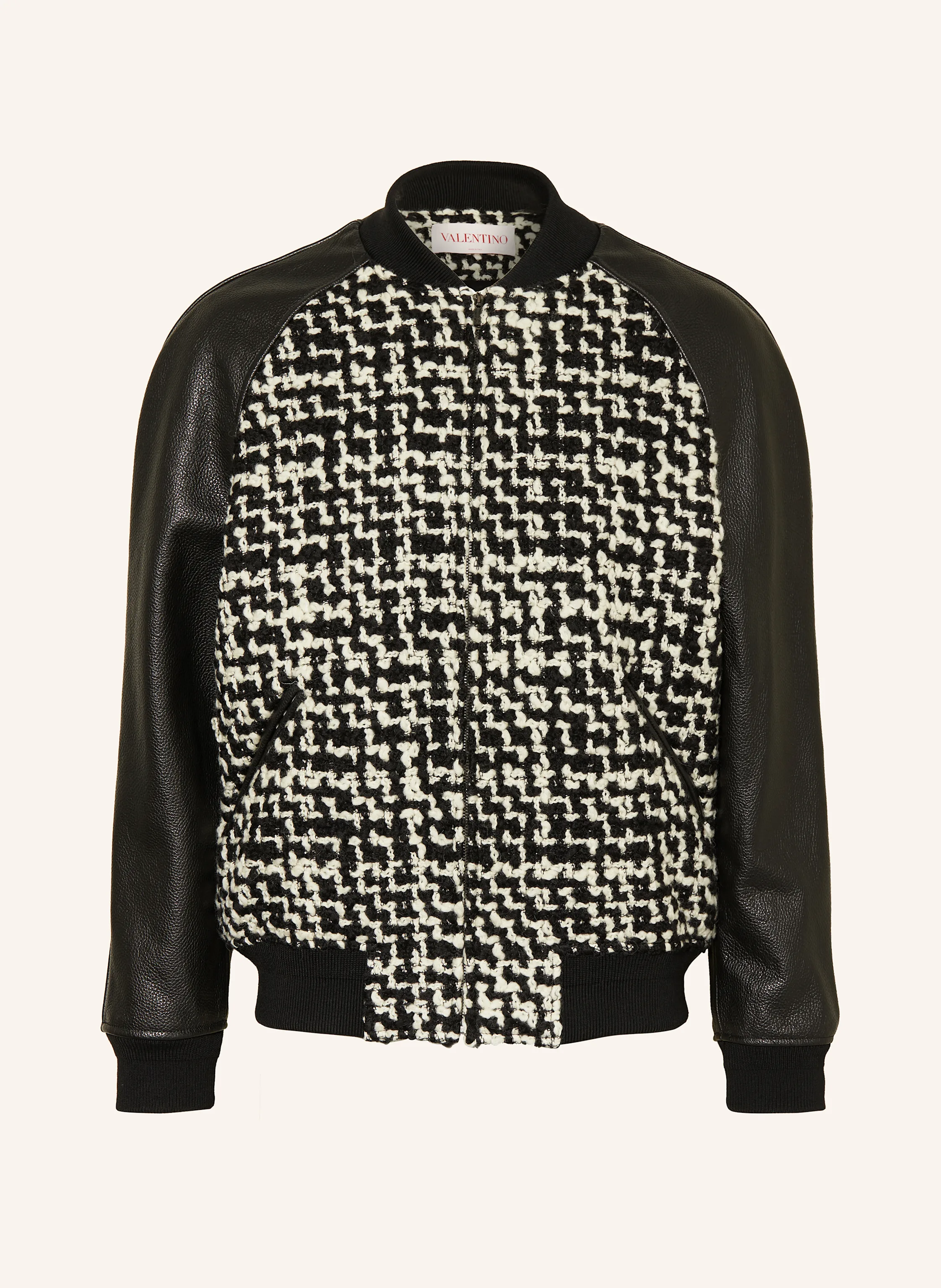 VALENTINO Tweed-Blouson im Materialmix