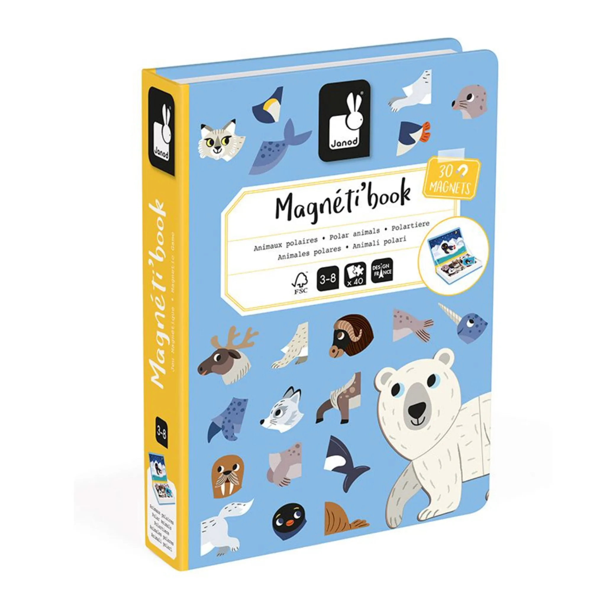 Janod Livre Magnétique Animaux Polaires