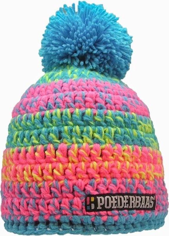 Poederbaas - Apres-skimuts - Roze/blauw/geel - Wintersportmuts