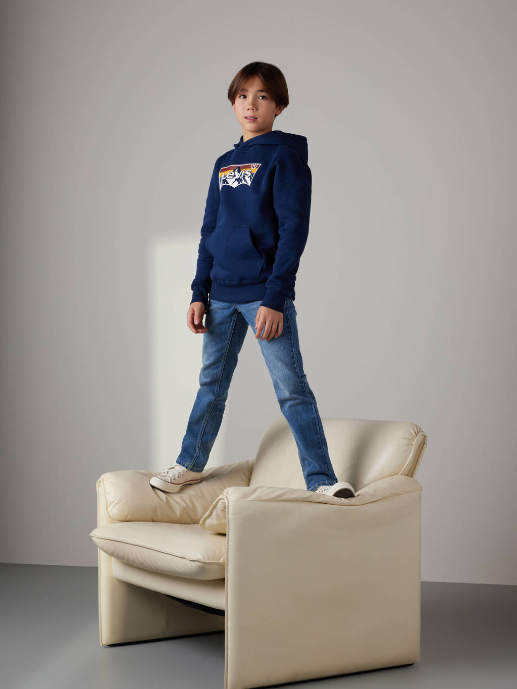 Levi's hoodie MOUNTAIN BATWING met logo donkerblauw