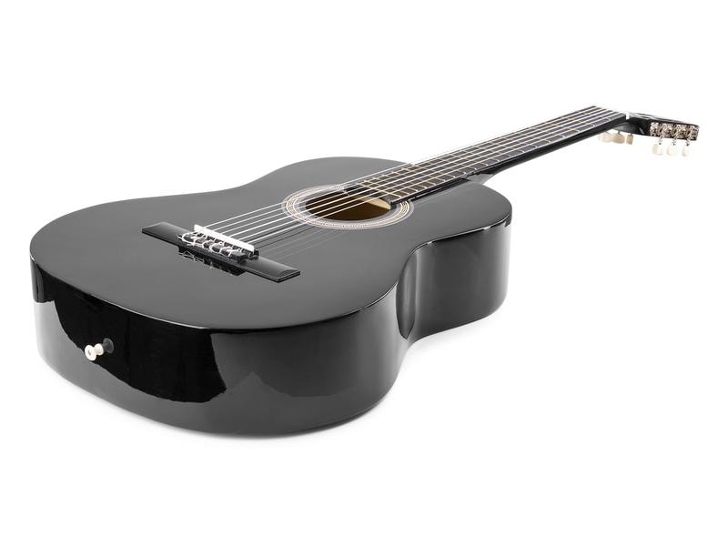 MAX Akustikgitarre SoloArt Set Schwarz Klassische Gitarre mit Zubehör
