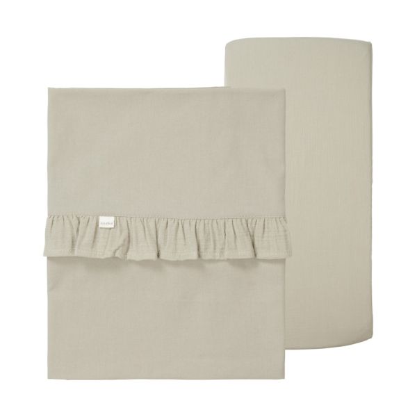 Koeka Faro Ruffle Set Wieg - Laken En Hoeslaken - Caffe