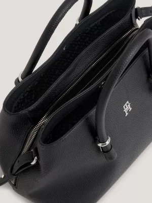 Bolsa Satchel Texturizada com Monograma TH