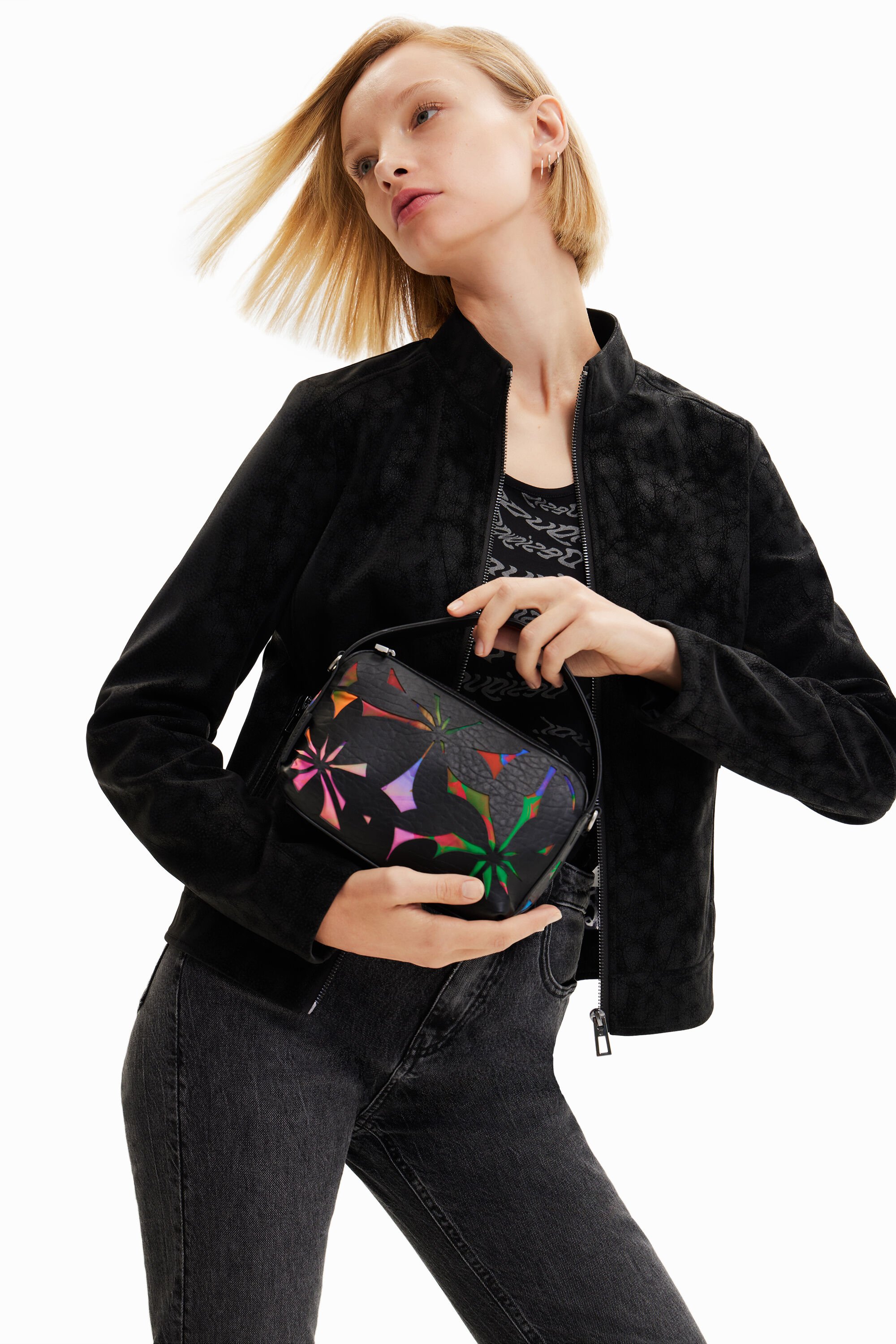 Mini sac fleurs estampées