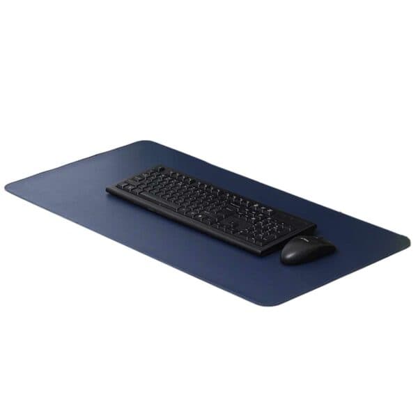 Skrivebordsmatte 80x40cm PU mørke blå