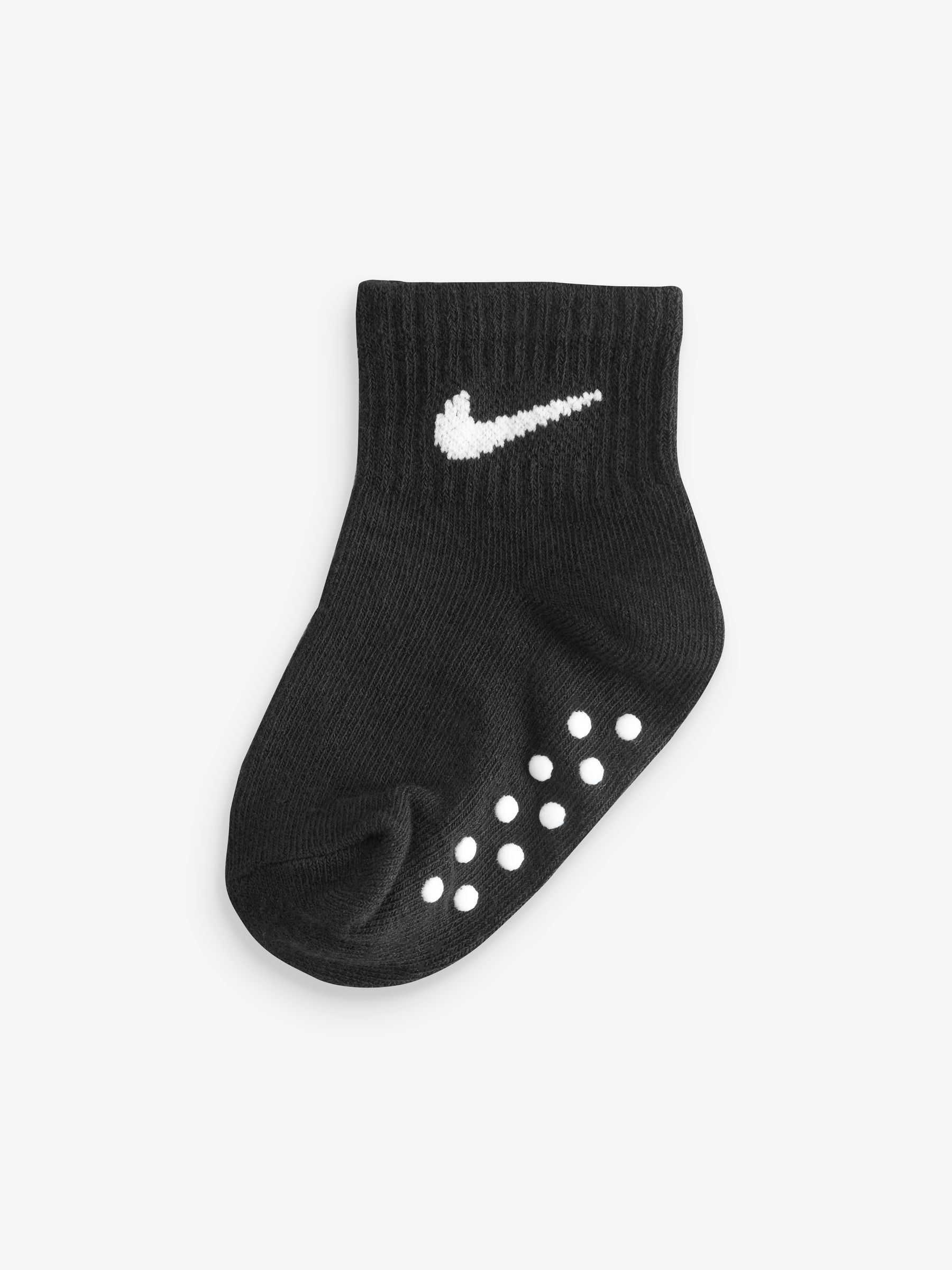Zwart - Nike set van 3 paar babysokjes met antislip