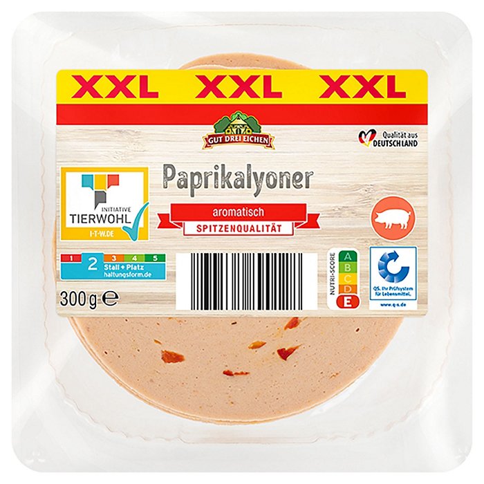 GUT DREI EICHEN Frischwurst-Aufschnitt 300 g, Paprikalyoner
