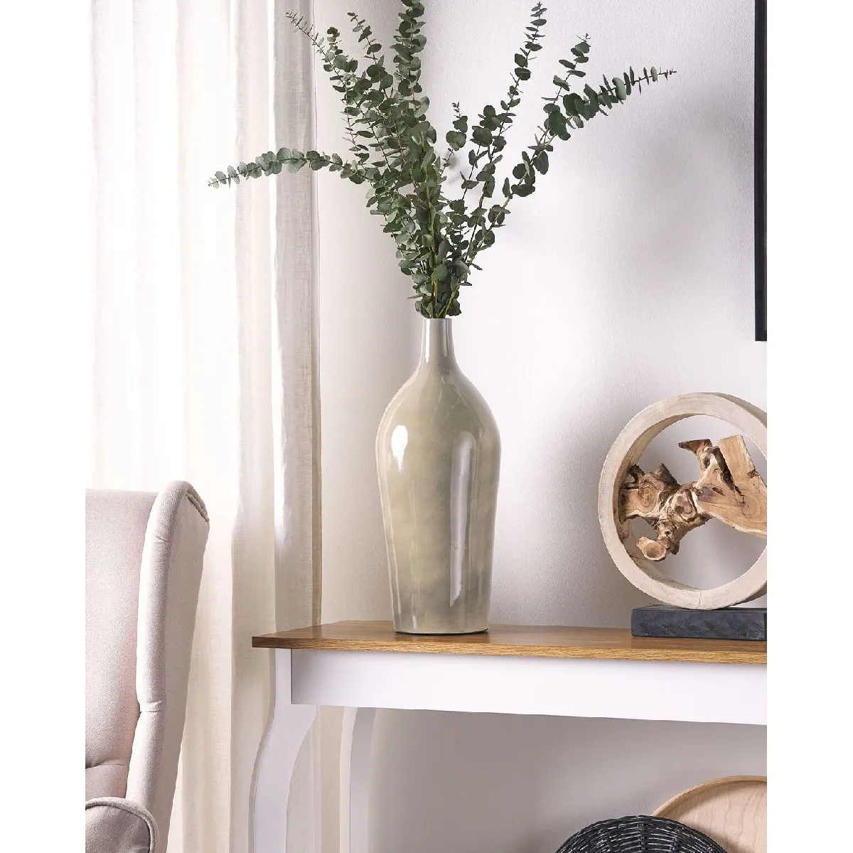 Beliani Vase LEGANES Taupe