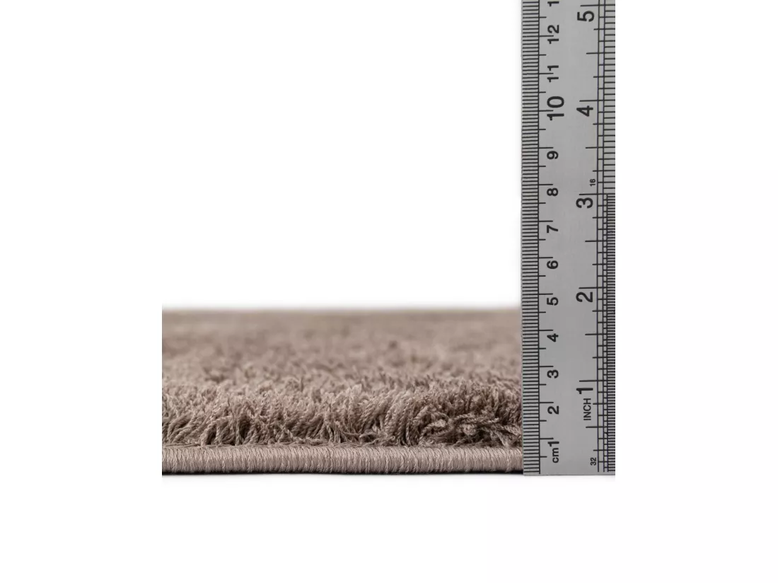Tapis shaggy 240x240 brun Luzern