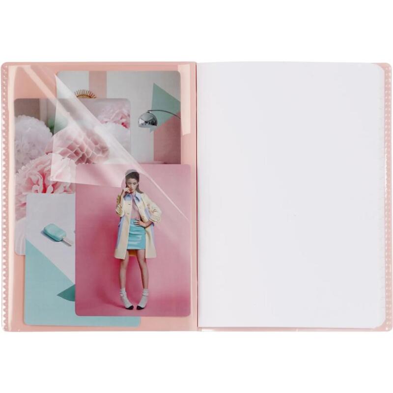 Koverbook Blush cahier piqué A5 96 pages ligné couverture polypropylène opaque bicolore. - Corail/Bleu givré