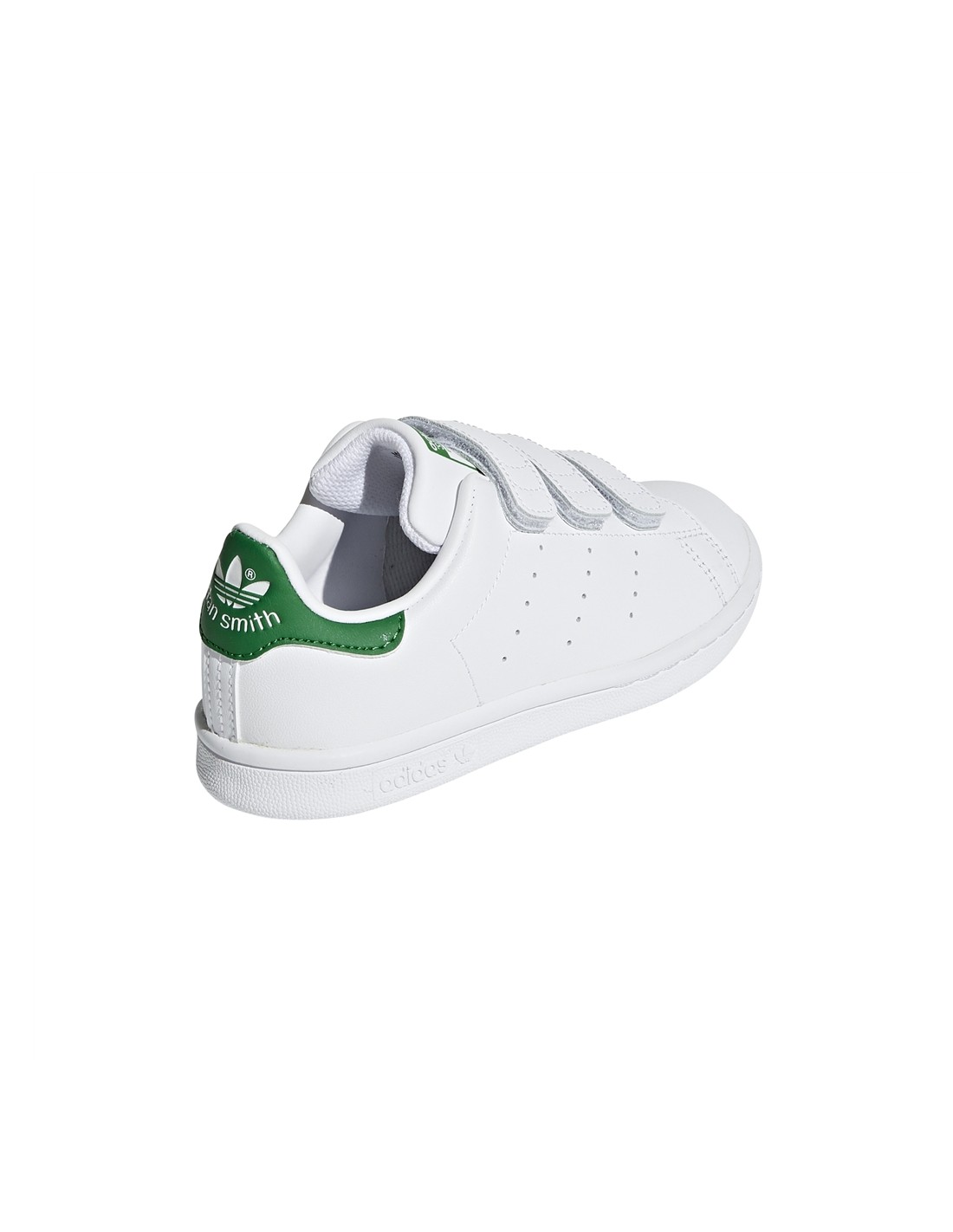 adidas Sneakers Enfant Stan Smith CF Cuir Blanc Vert