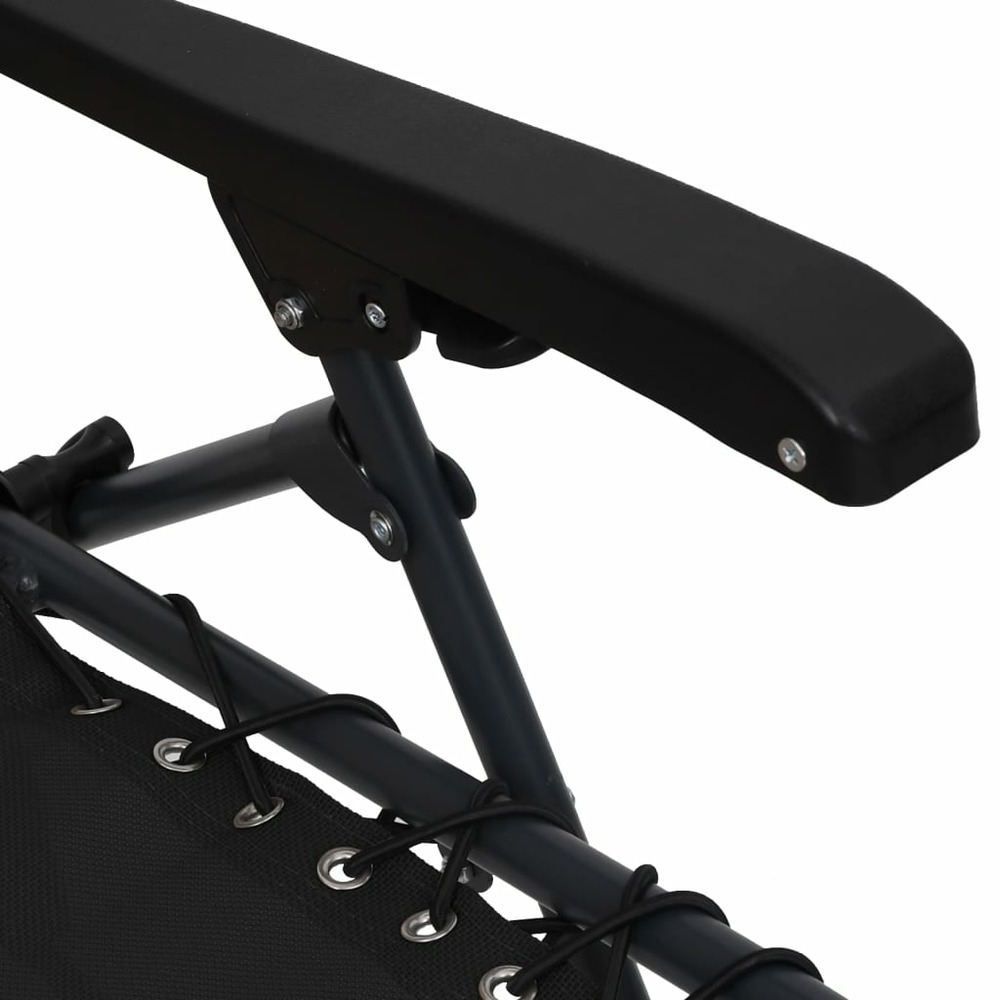 Chaise pliable de terrasse textilène noir