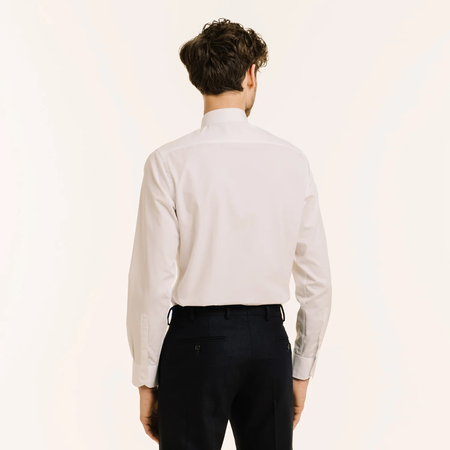 White double-twisted poplin shirt