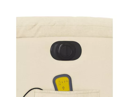 Fauteuil inclinable de massage électrique crème tissu