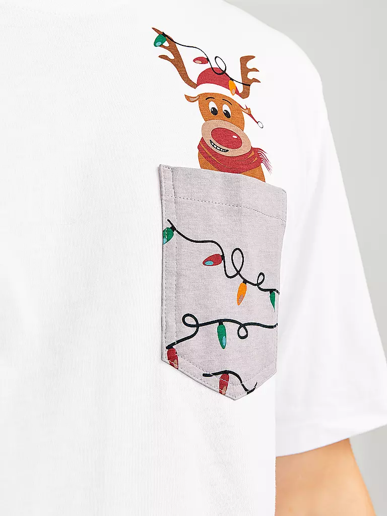 JACK & JONES T-Shirt JJXMAS weiss