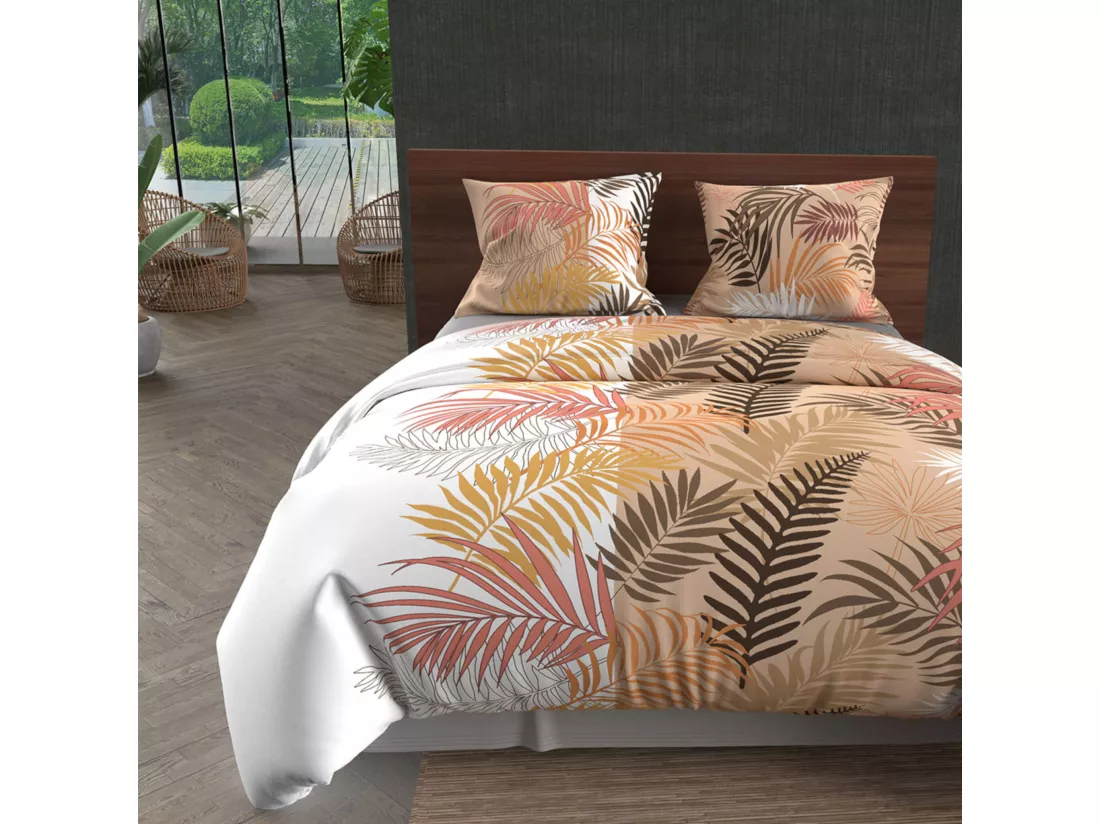 Parure de lit Jungle blanc 260x240 cm