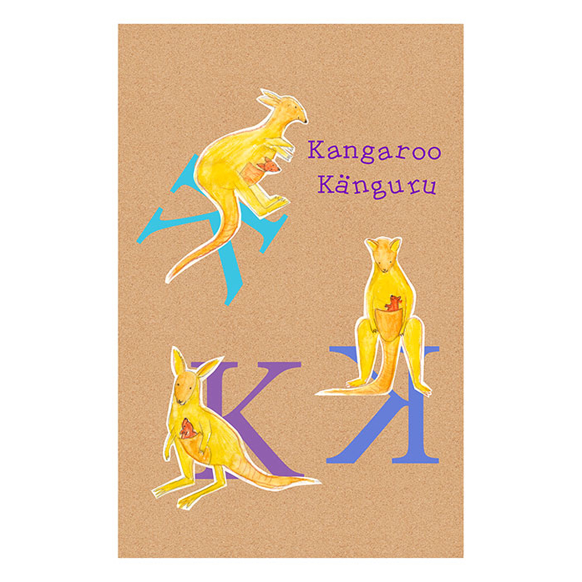 Wandbild ABC ANIMAL K - bunt - 50x70 cm