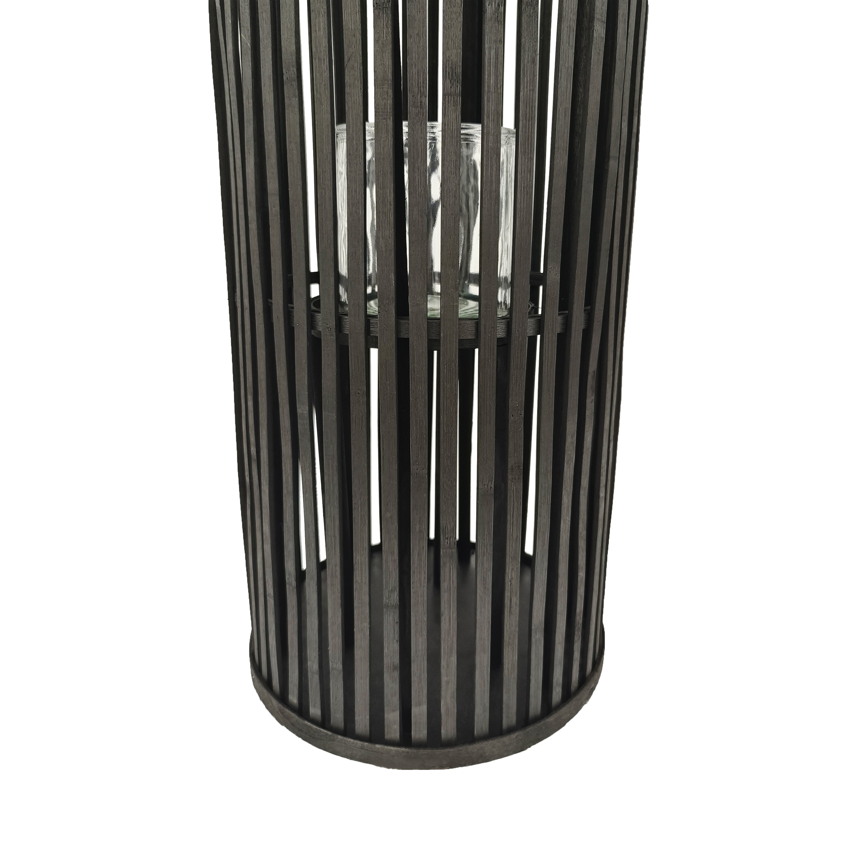 Laterne Bambus 27 x 80 cm schwarz