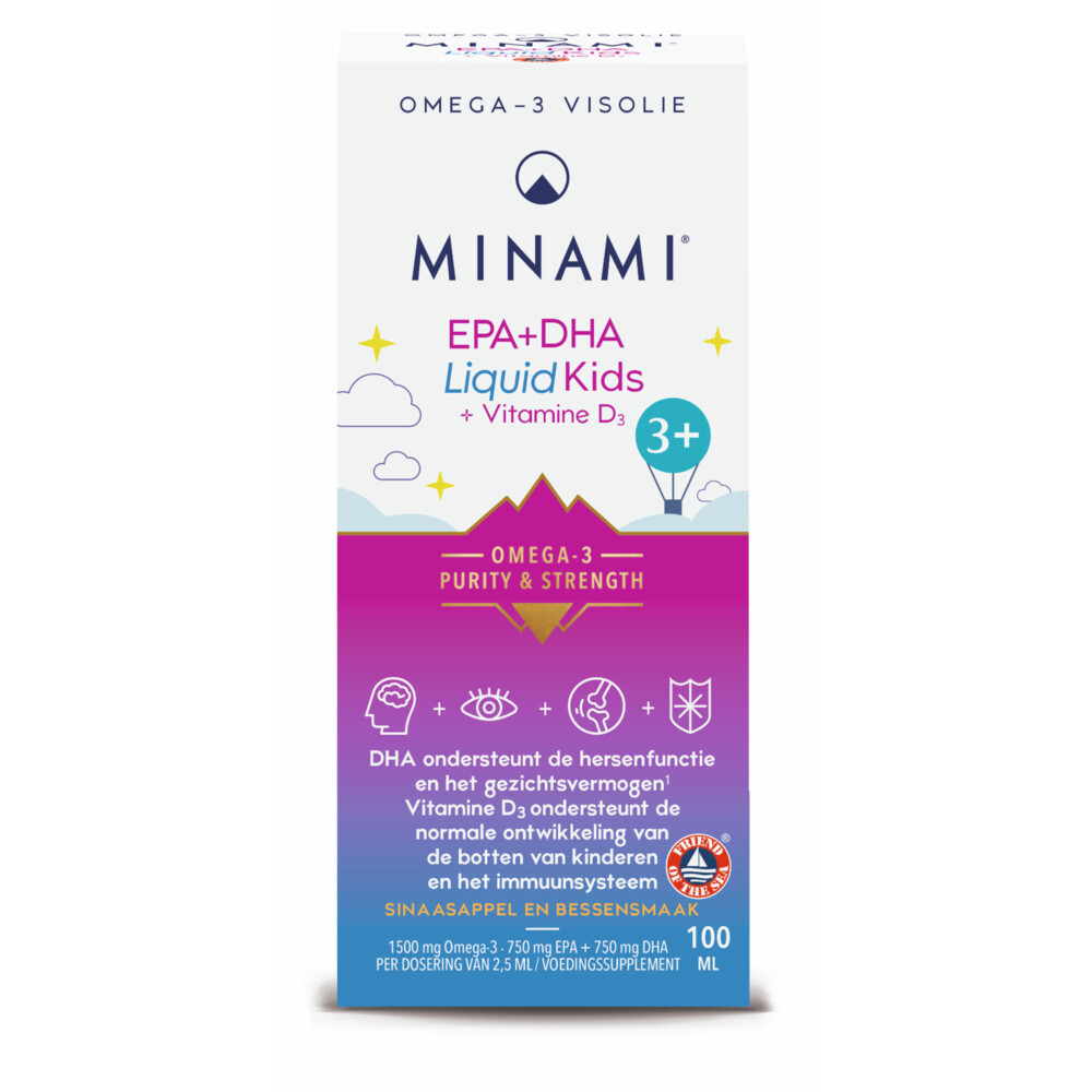 Minami EPA & DHA Liquid Kids + Vitamine D3100 ml