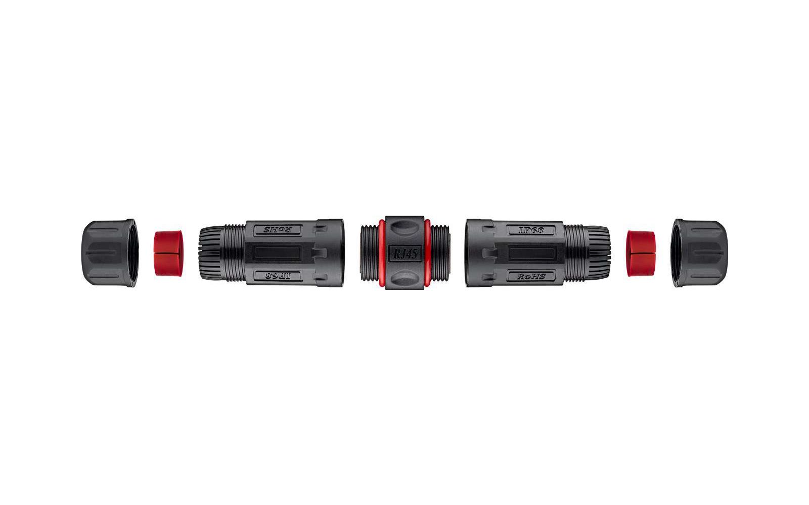 Goobay NET INLINE COUPLER CAT 6 STP, 2x RJ45 OUTDOOR IP68 Patchkabelkupplung Netzwerkkabel Verbinder