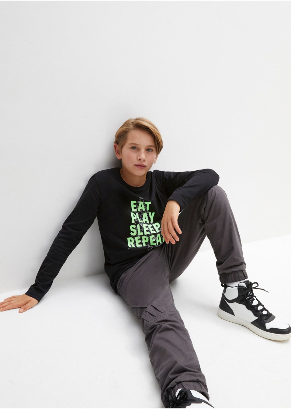 T-shirt manches longues garçon avec motif de Noël