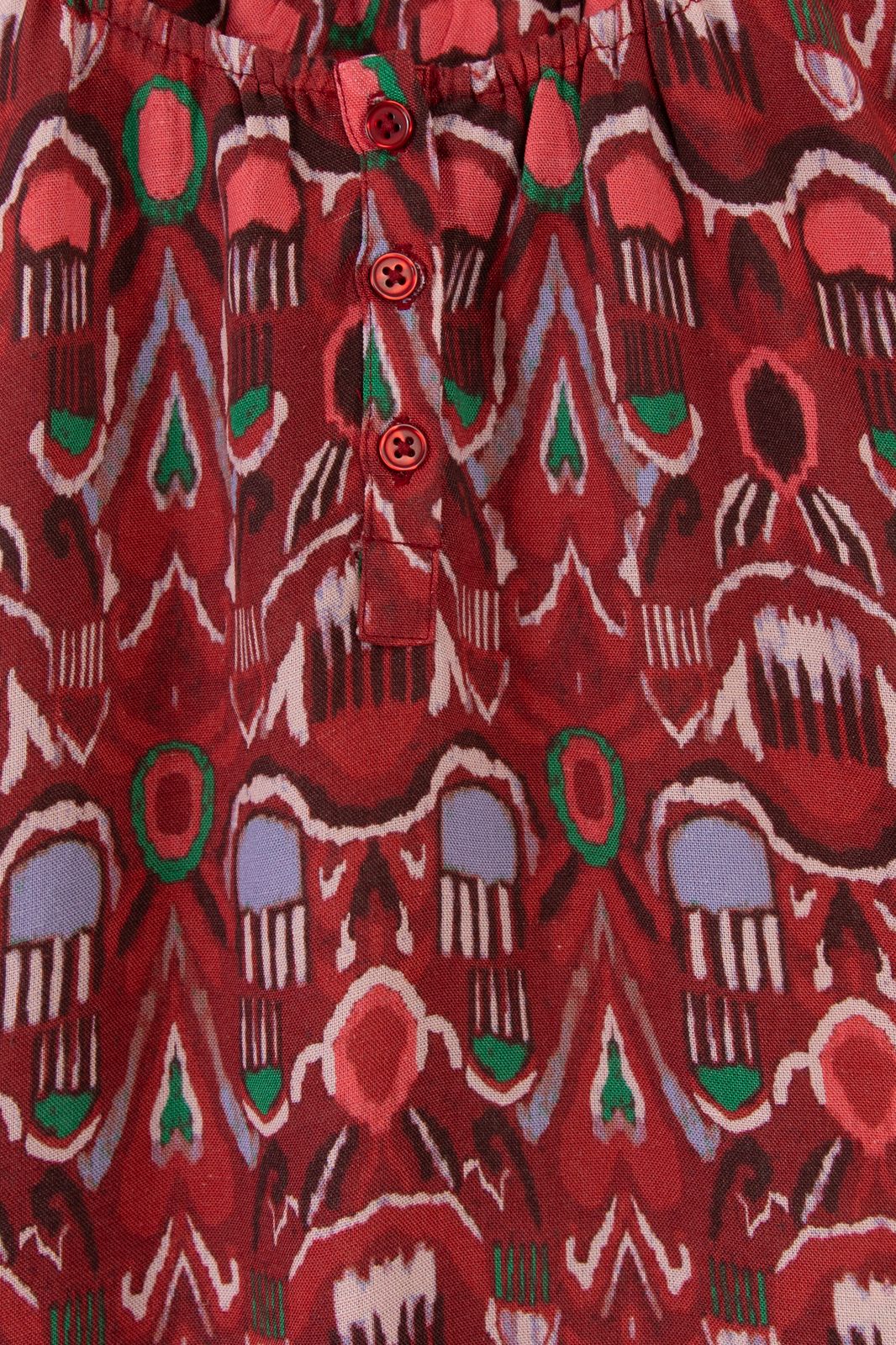 Donkerrode blouse met ikat print