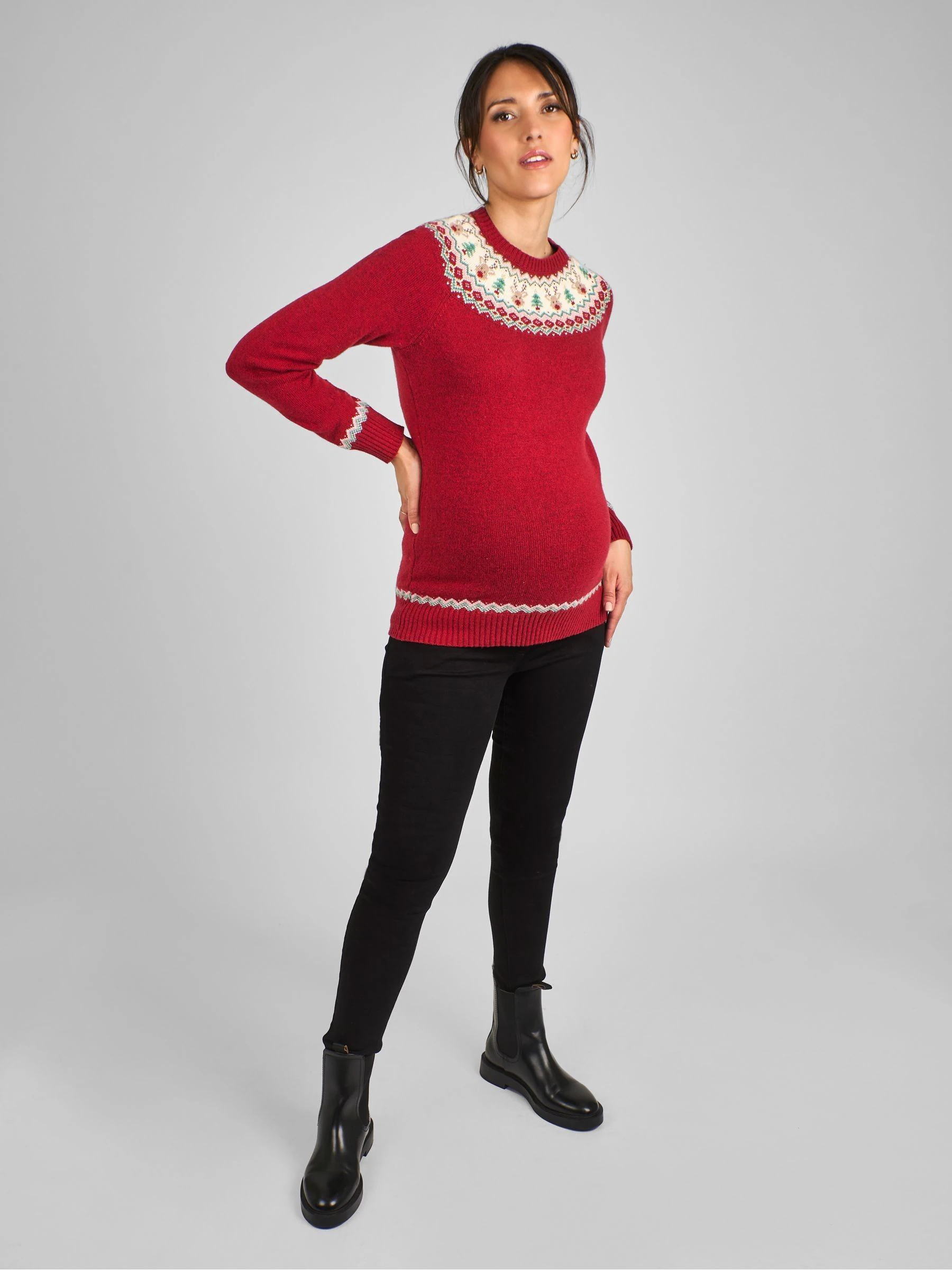JoJo Maman Bébé trui met rendier en Fairisle-patroon