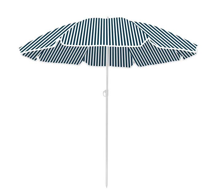 Strandparasol blå/hvid Ø200 cm - Sunlife