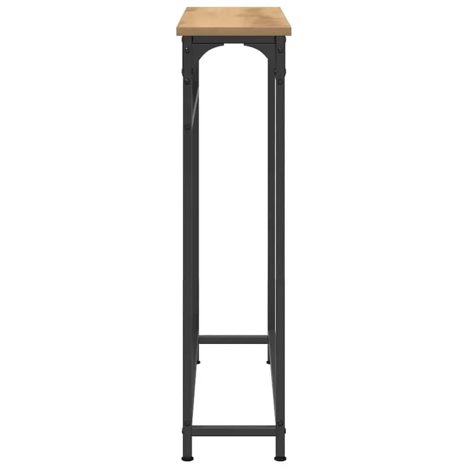vidaXL - Sidetable - Artisanaal eiken - Gelaagd hout en metaal - 75x19.5x75 cm