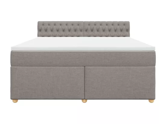 Sommier à lattes de lit avec matelas Taupe 180x200 cm Tissu