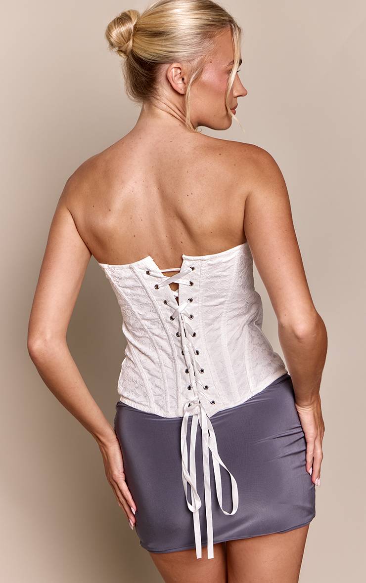 Blanc Corset Bustier Structuré En Dentelle