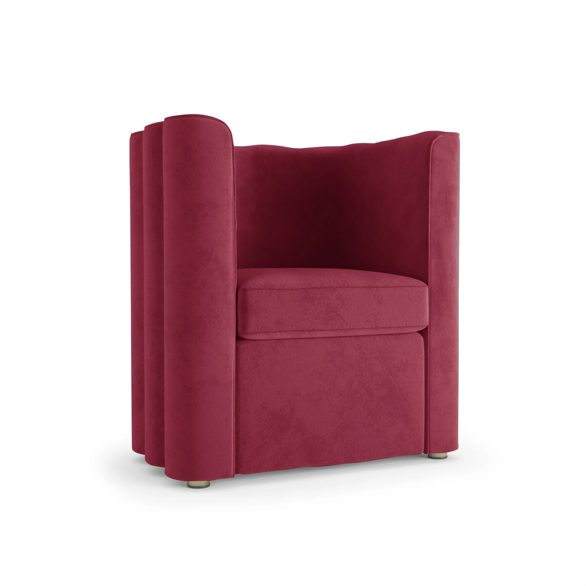 FRIDA - Fauteuil vintage en velours | Rouge