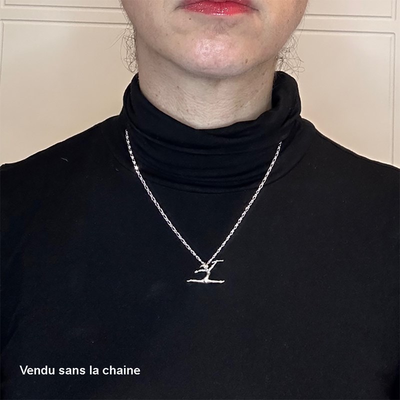 Pendentif twirling bâton saut - Argent massif