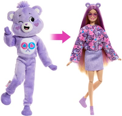 Barbie Cutie Reveal Dukke Care Bears, Lilla