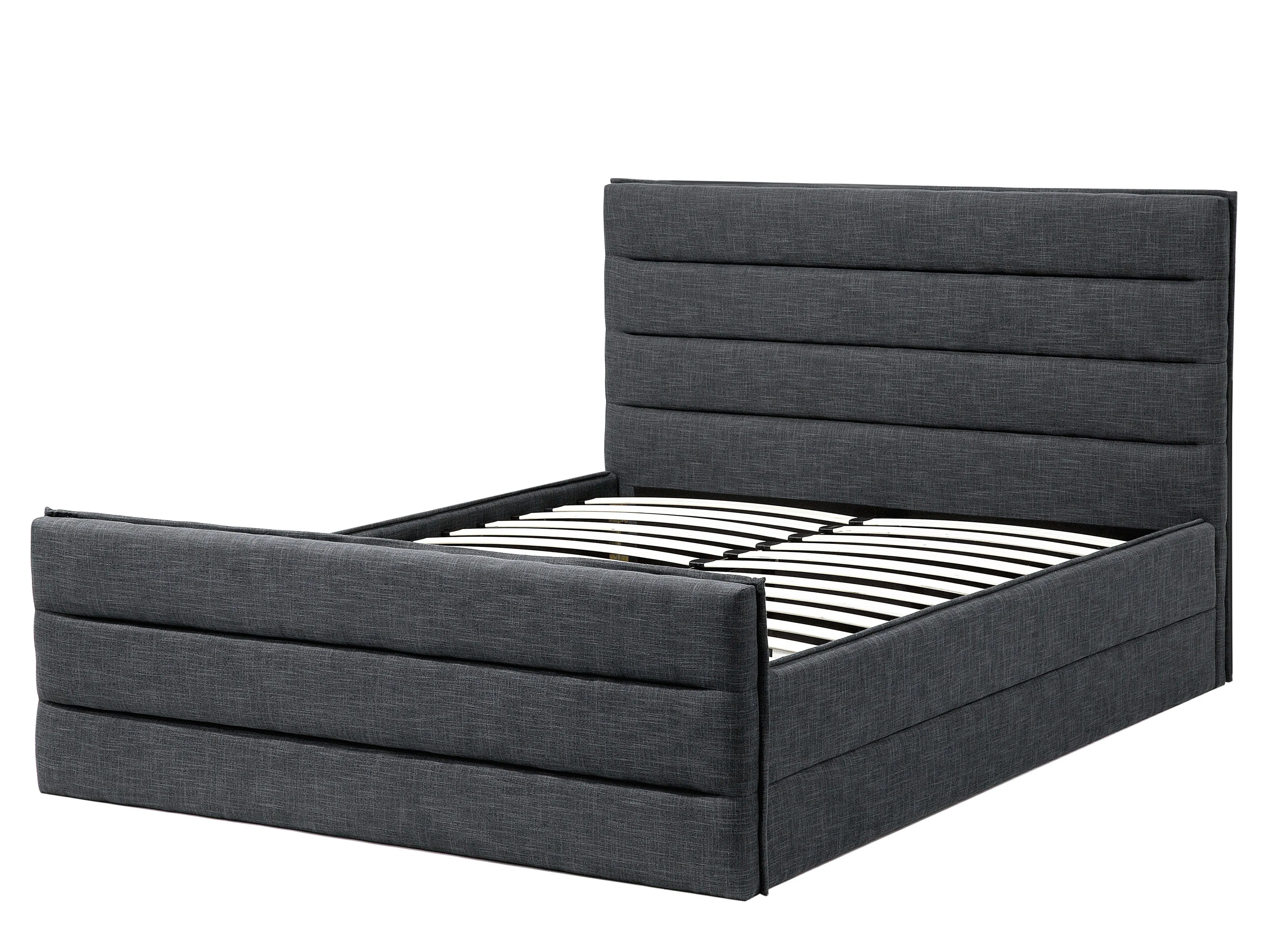 Bed Stof VALBONNE 160 x 200 cm Donkergrijs