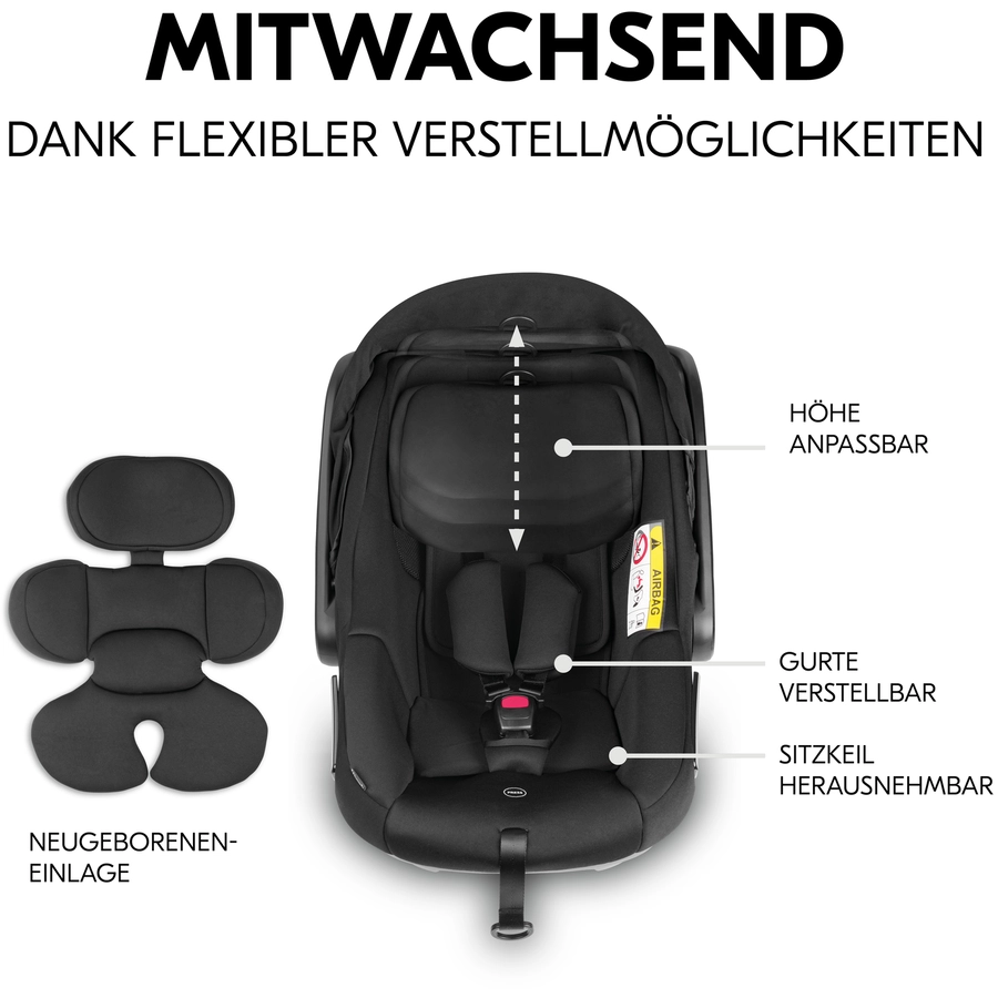 hauck Babyschale i-Size Drive N Care Set Black