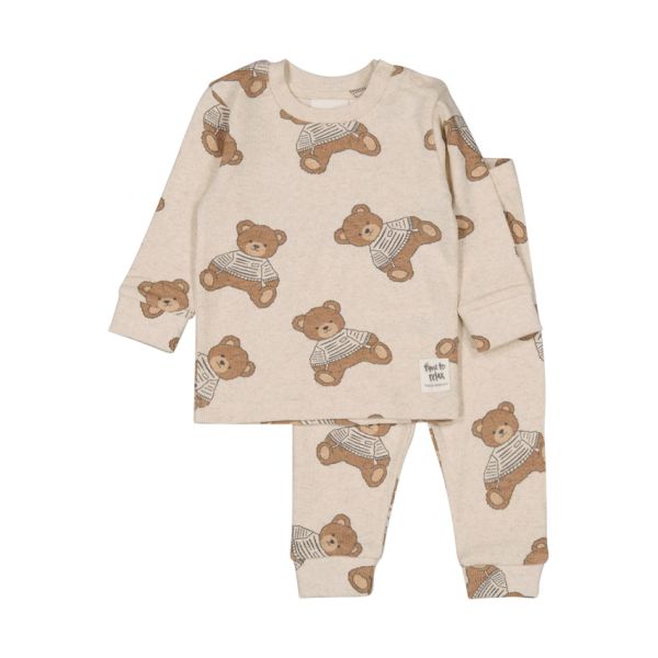 Feetje Teddy Bear Pyjama - Maat 56 - Offwhite Melange
