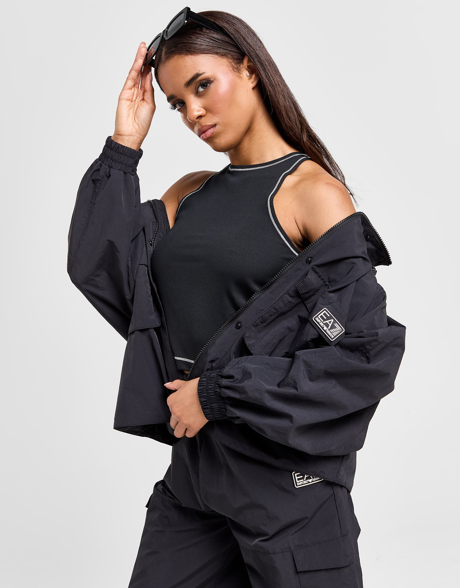 Emporio Armani EA7 Veste Zippé Woven Pocket Femme