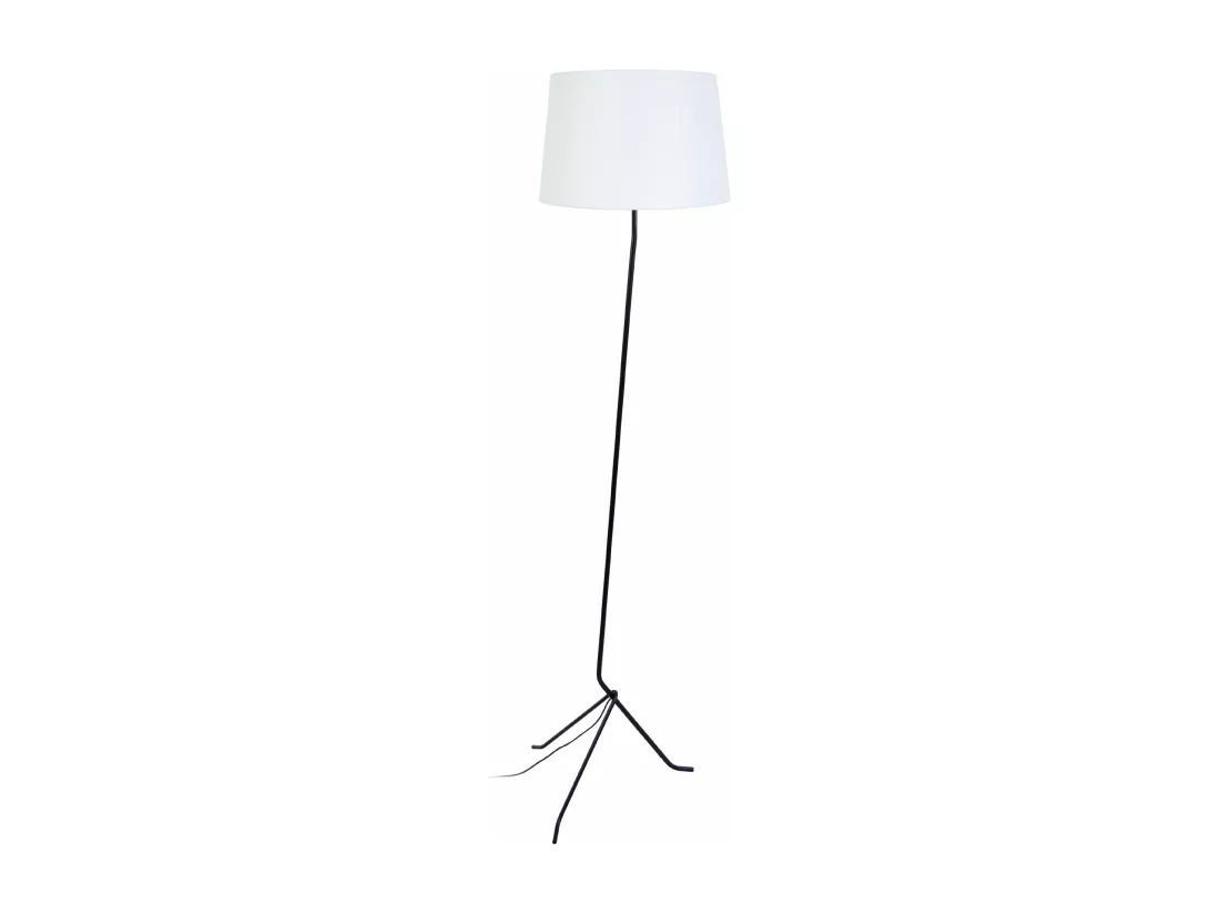 Lampadaire droit, métal blanc 160 cm.